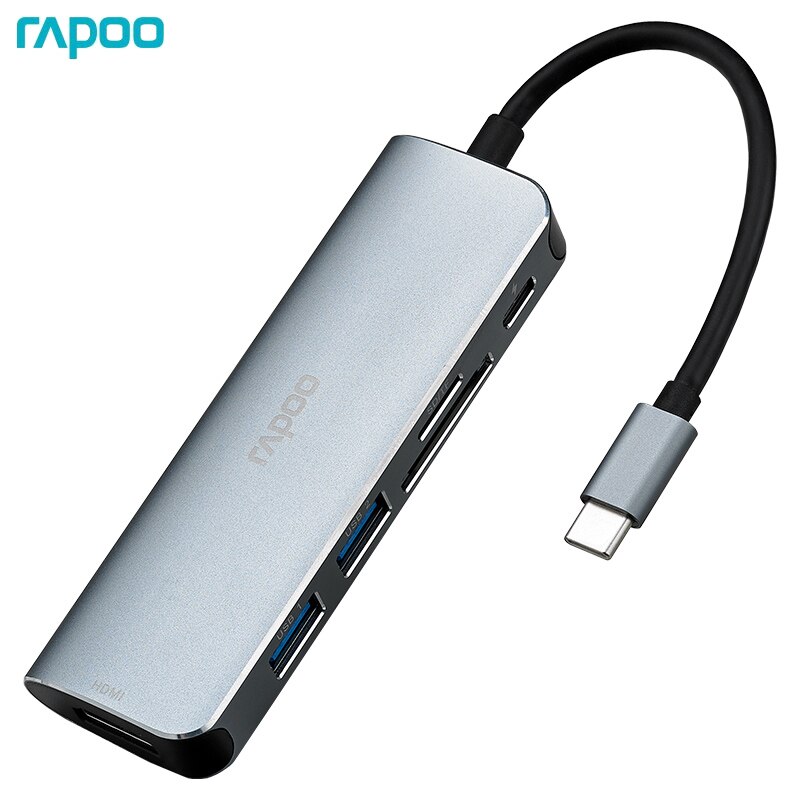 Rapoo-estación de acoplamiento XD120 Original, 6 puertos USB, adaptador de USB-C de conexión para Apple MacBook, Switch para Nintendo