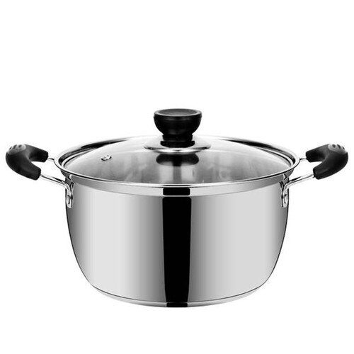 Dobbeltbunds suppe pot komfur rustfrit stål pot ikke magnetisk madlavning multifunktionel komfur non stick pot  cy51113: 22cm