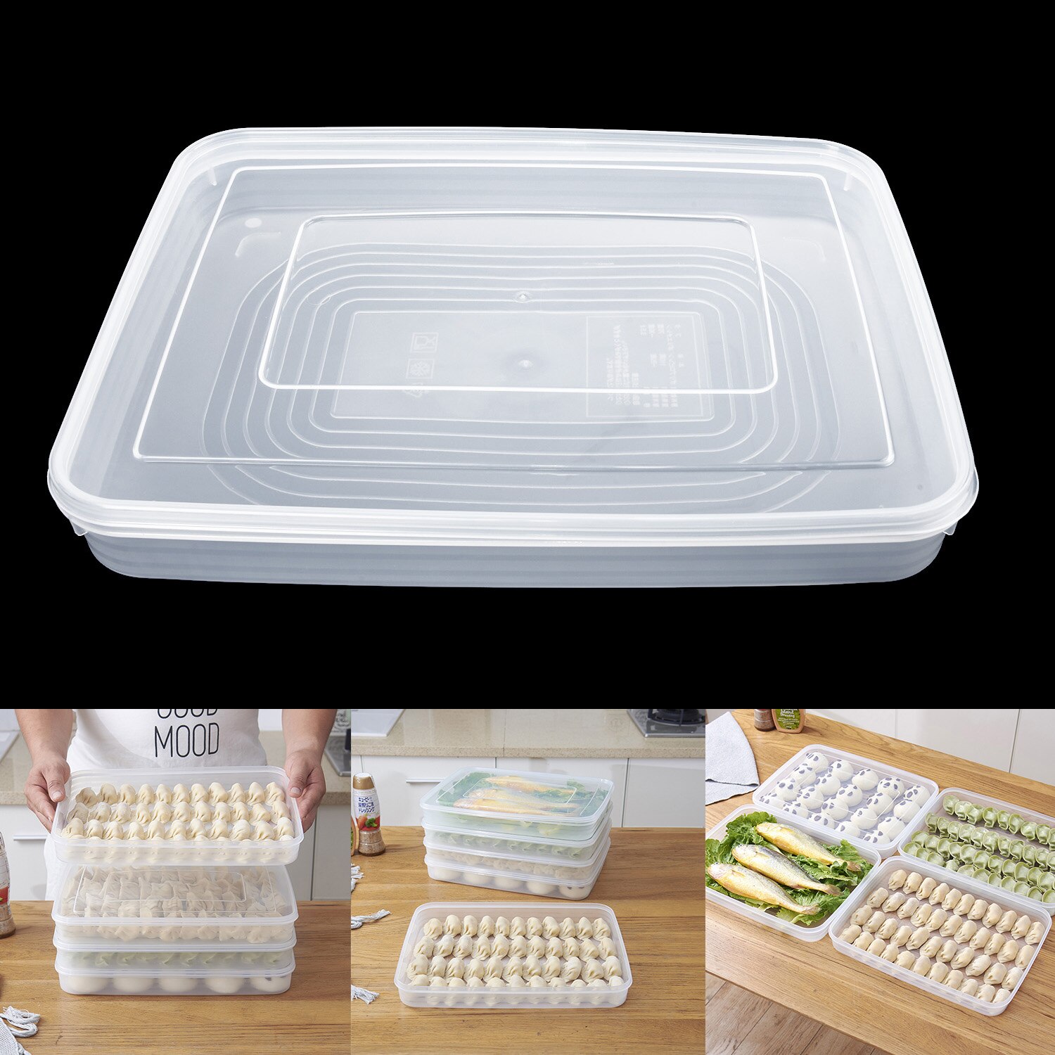 Single Layer Quick-frozen Dumpling Box Refrigerator Fresh Dumpling Storage