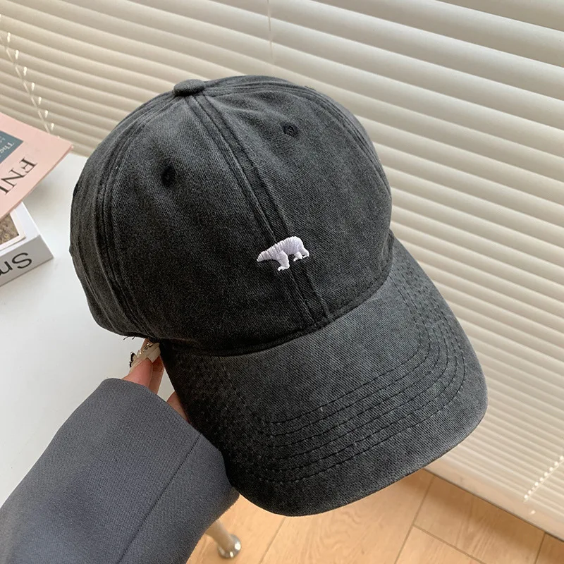 Stilvolle Baseballkappe mit Eisbär-Stickerei, Sonnenschutz, atmungsaktiv, verstellbar, idealer Freizeithut für Herren und Damen, unisex-Baseballkappen: verrotten