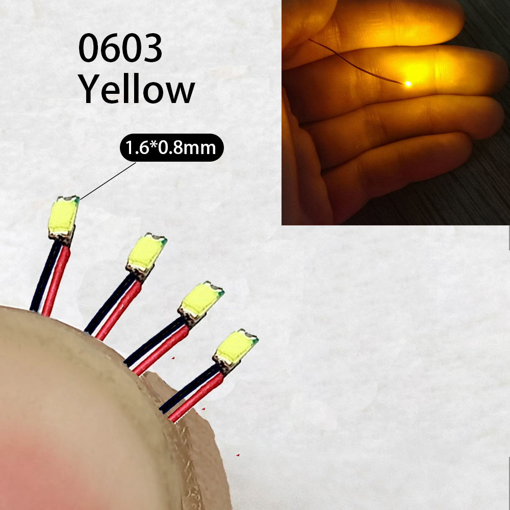 40Pcs/Lot 0402 0603 0805 1206 Led SMD Wire For Model Train HO N OO Scale Red Black Line Pre-soldered Micro Litz Diorama Railway: Clear