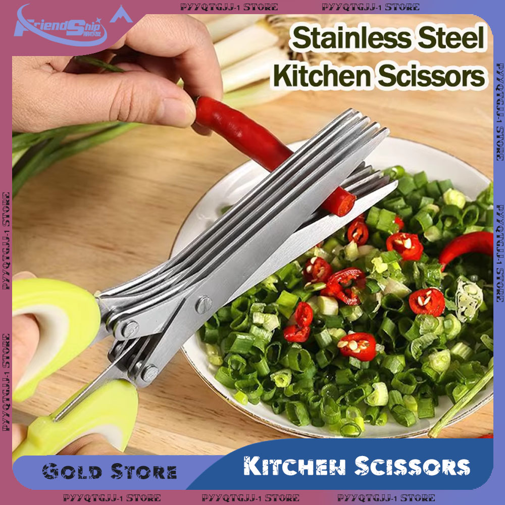 Tijeras de cocina para cortar papel de lechuga triturada, pimienta triturada, cortador de cebollino picado, utensilio de cocina cortado Laver
