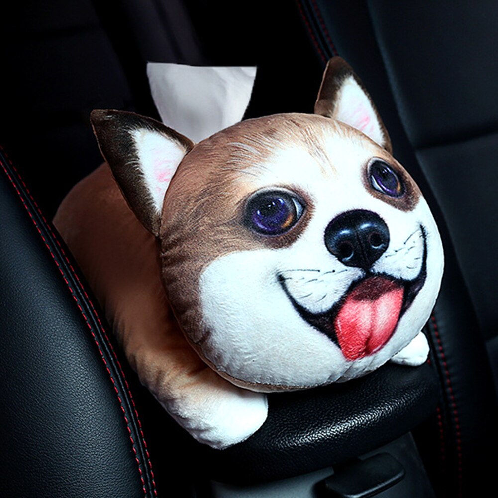 Case Napkin Car Tissue Box Armrest Accessories Plush Toy Paper Dispenser Home Cute Cartoon Multifunctional Interior Decoration