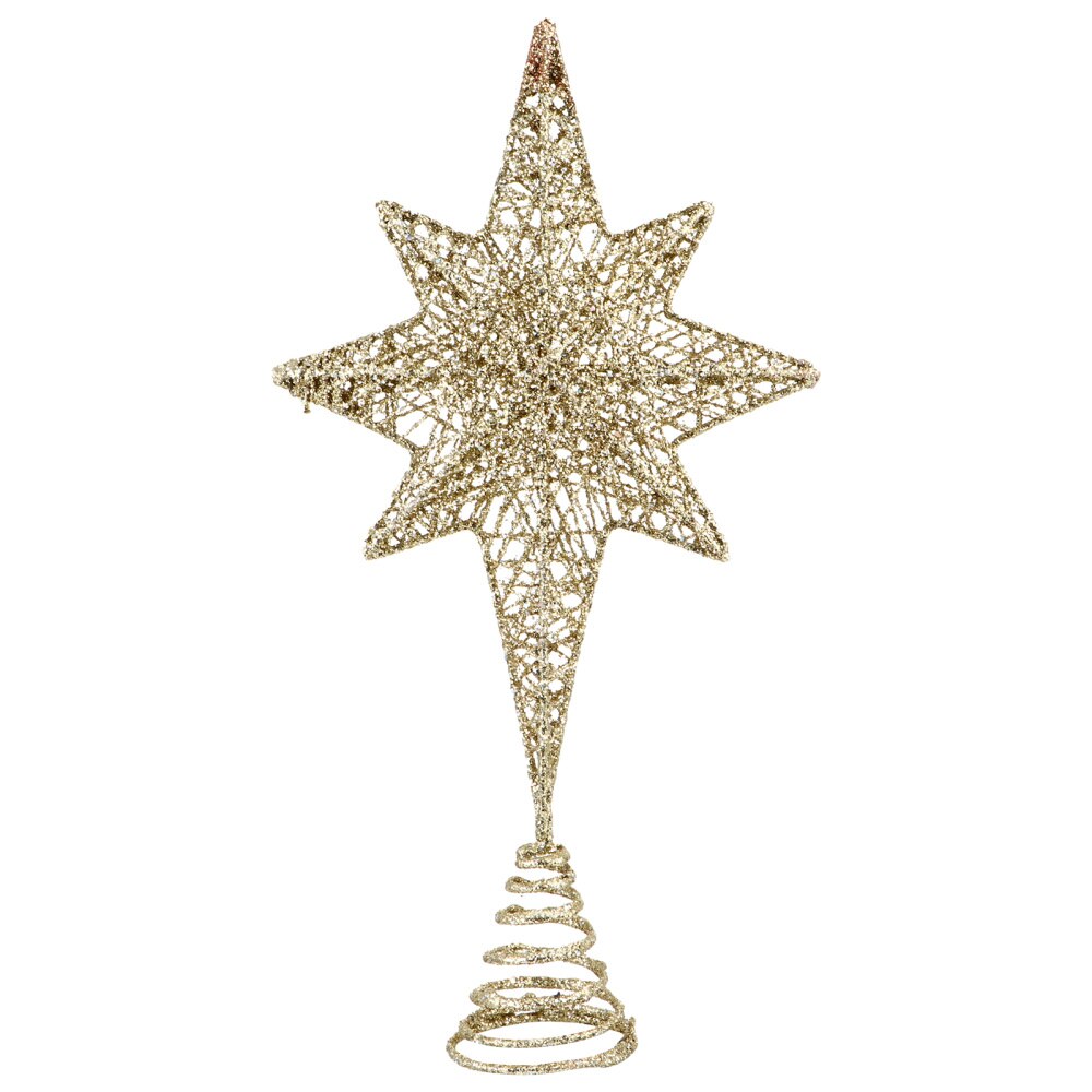 1Pc Xmas Eight Pointed Star Treetop Decor Christmas Tree Star Topper ((Golden): Golden