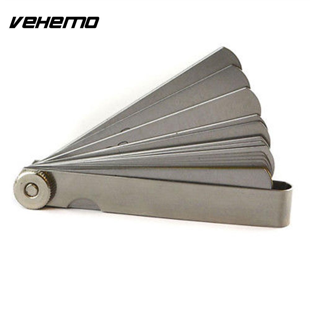 Vehemo Stainless-Steel Filler Gauge Feeler SAE Measuring Tool Dual Marked for Precision Gap Metric Rulers for Stainless Steel