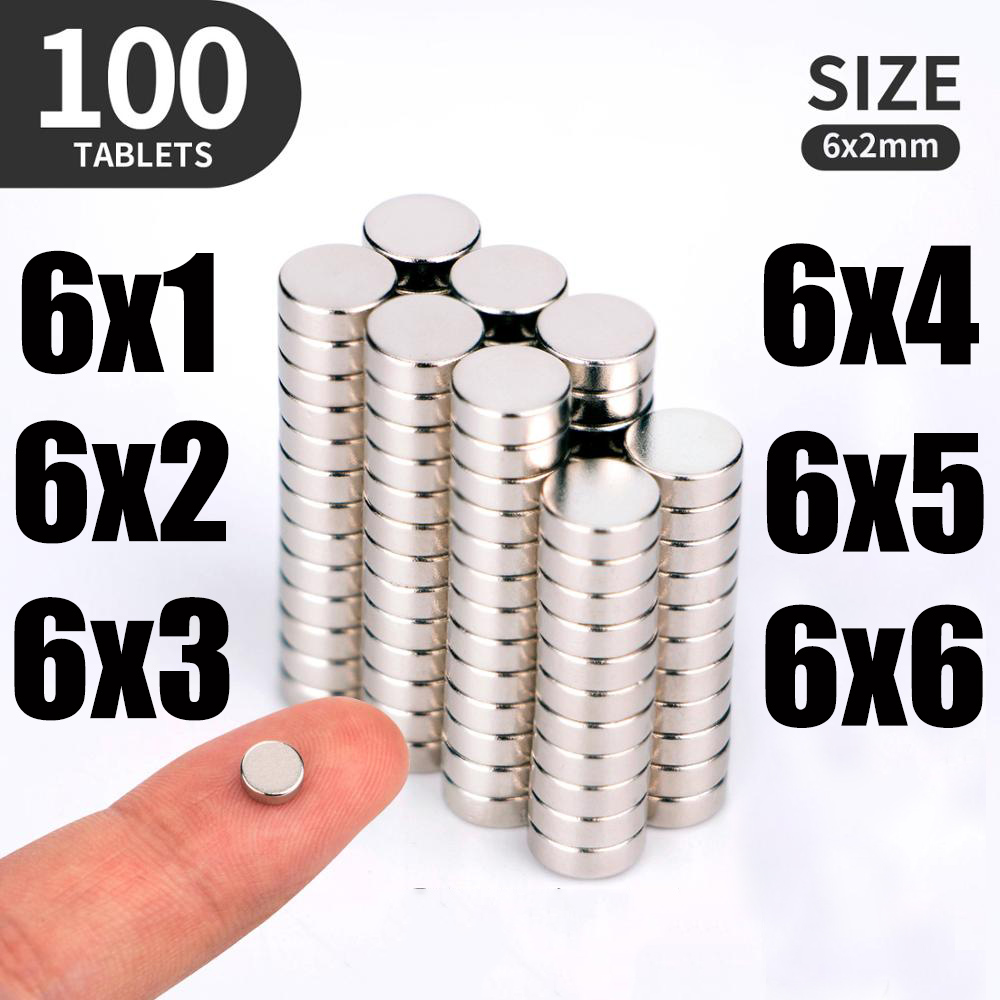 20 50 100PCS/Lot 5x2 6x1 6x1.5 6x2 6x3 6x4 6x5 6x6mm Magnet Small Round Magnet Strong magnets Rare Earth Neodymium Magnet