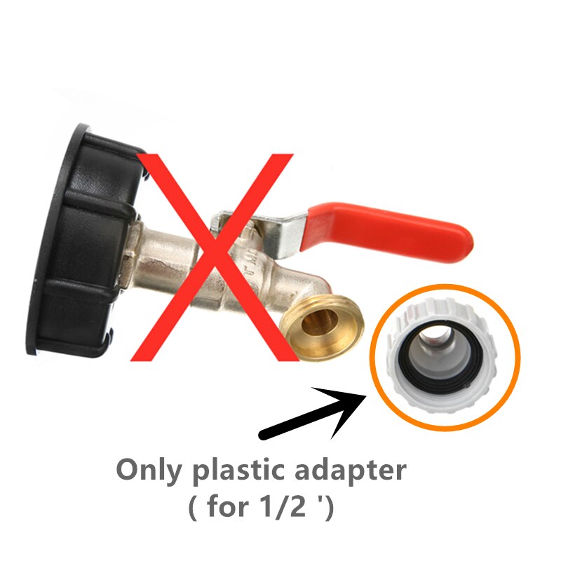 Ibc tankadapter  s60 x 6 1/2 "trädgårdsslang kran vattentank slanganslutning 3/4 " trädgård kran ersättning kontakt montering ventil: Endast plastadapter