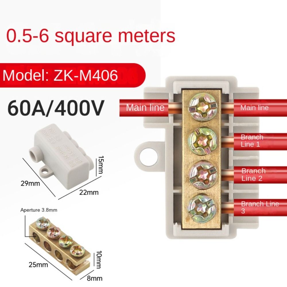 Terminal de cableado tipo T, Terminal de rama de alta potencia, conector de Cable rápido, Conector de caja de conexiones de Cable eléctrico duradero
