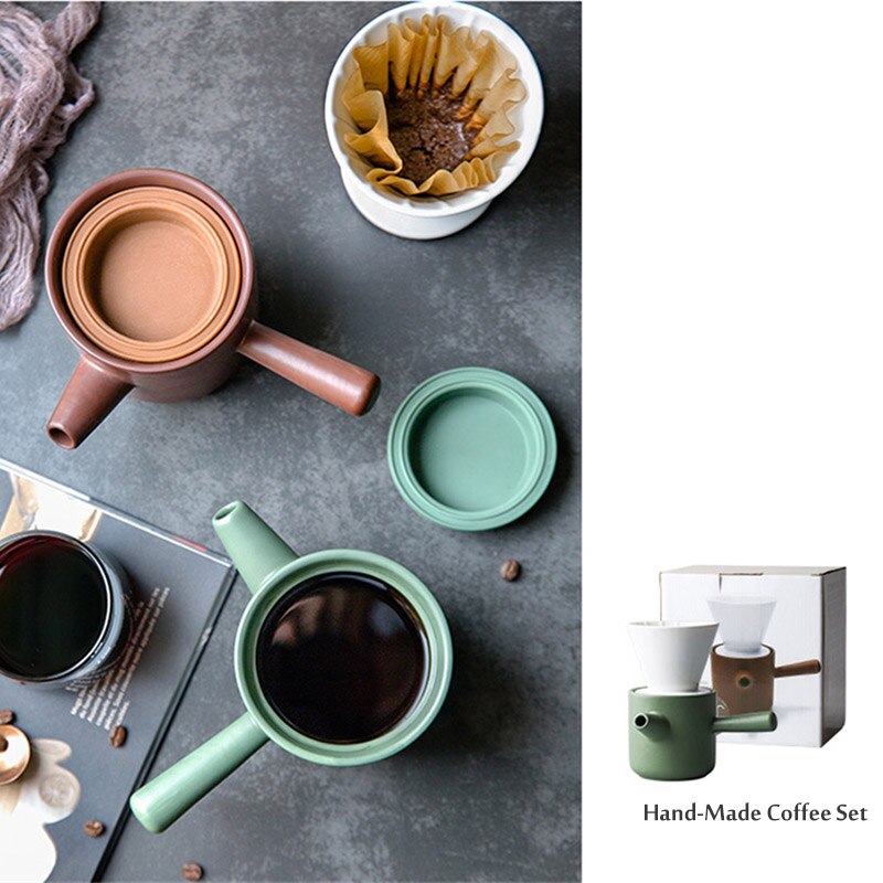 GURET-tasses à café en céramique | Lot de 1 papier gratuit, Portable V60 entonnoir, filtres goutte à goutte, cône 2 en 1 cafetière expresso café