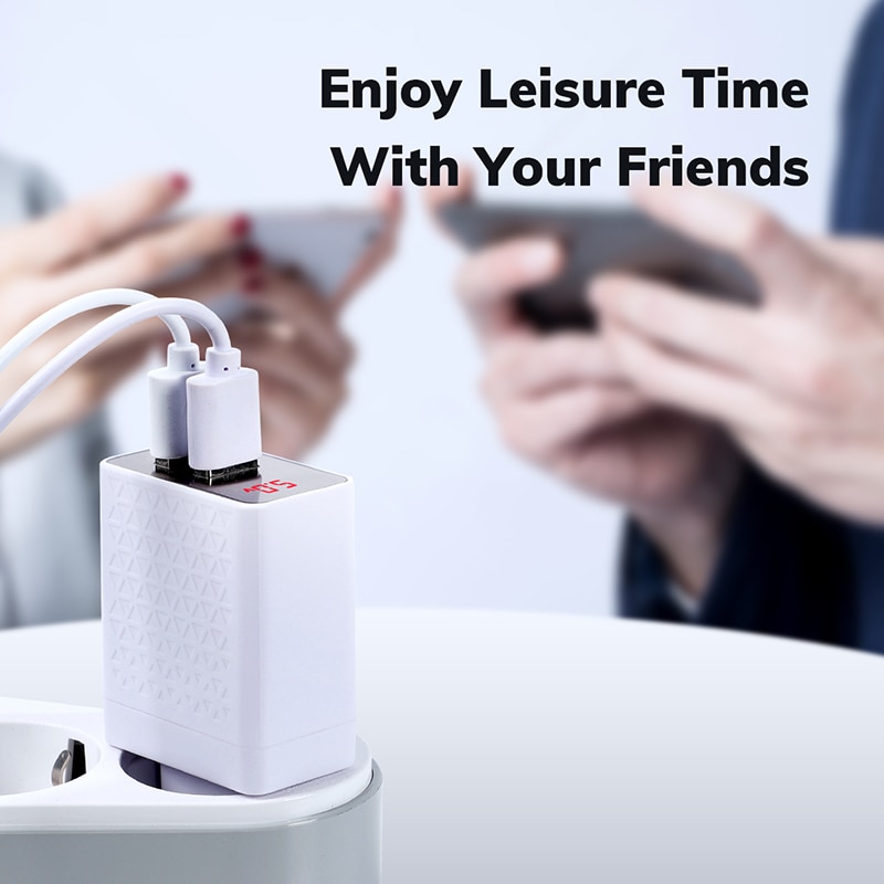 TOPK USB Ladegerät 2 Ports LED Digital Display Smart Handy Ladegerät für iPhone Samsung Xiaomi Huawei Wand Reise Adapter