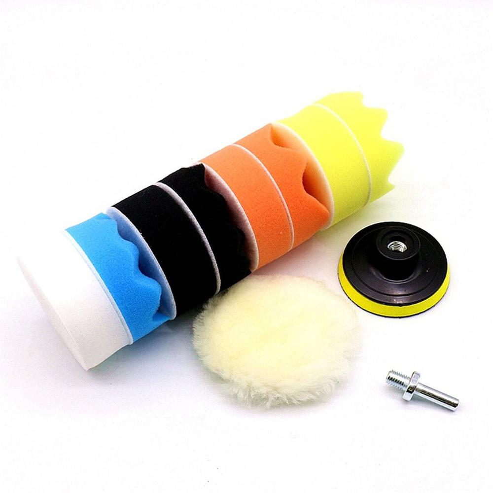 Car Cleaning Sponge 4 Inch Car Polishing Waxing Sponge Portable Car Self-Adhesive Polishing Waxing Sponge Set