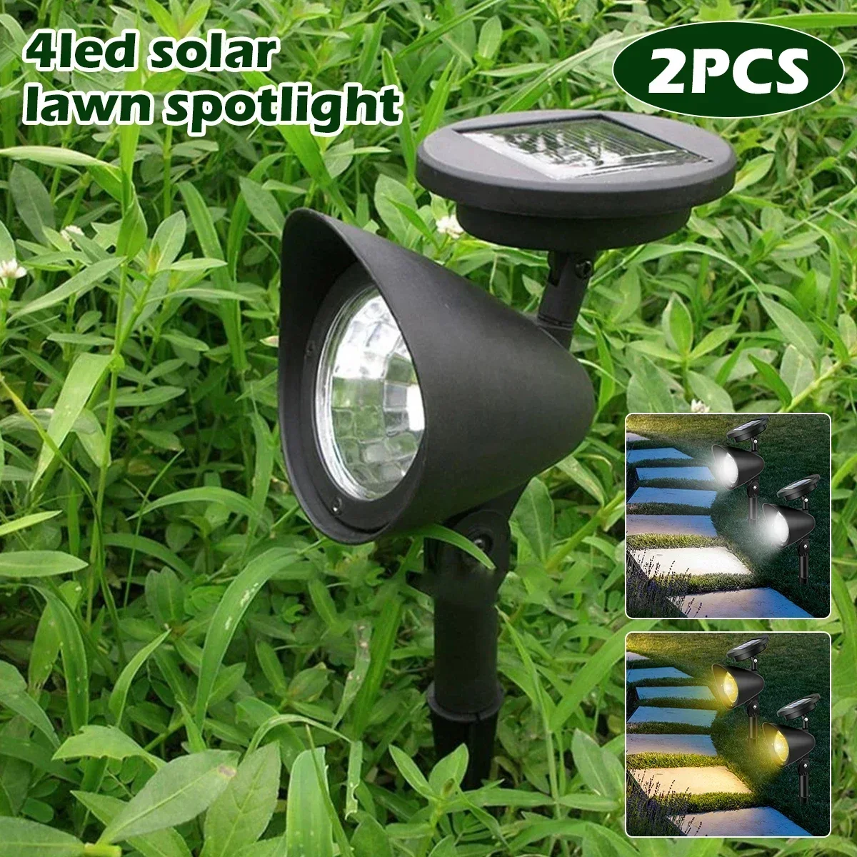 Foco Solar Led para exteriores, luces de jardín, decoración de paisaje, IP65, resistente al agua para césped, patio, camino, árbol, lámpara separada
