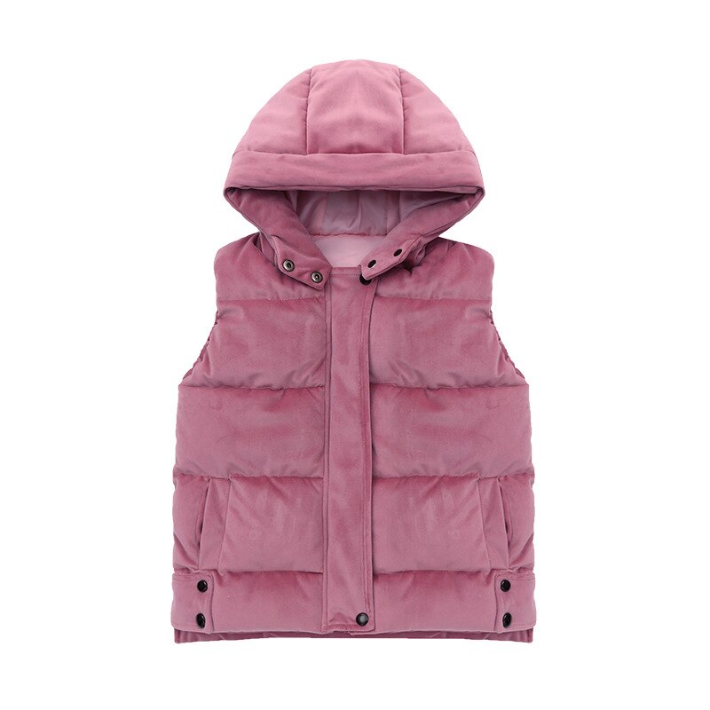 Chaqueta deportiva sin mangas para niños y adolescentes, chaleco grueso y cálido con capucha a la , novedad de