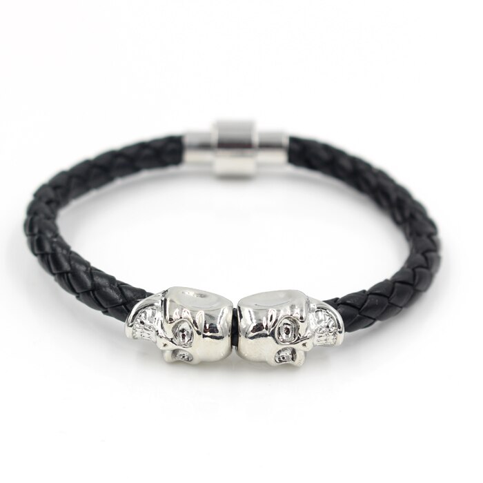 Magnet Punk Leder Kette Armbinde Zwei Schädel Charme Armbinde Armreifen Schmuck Für Männer Frauen: Modell 9