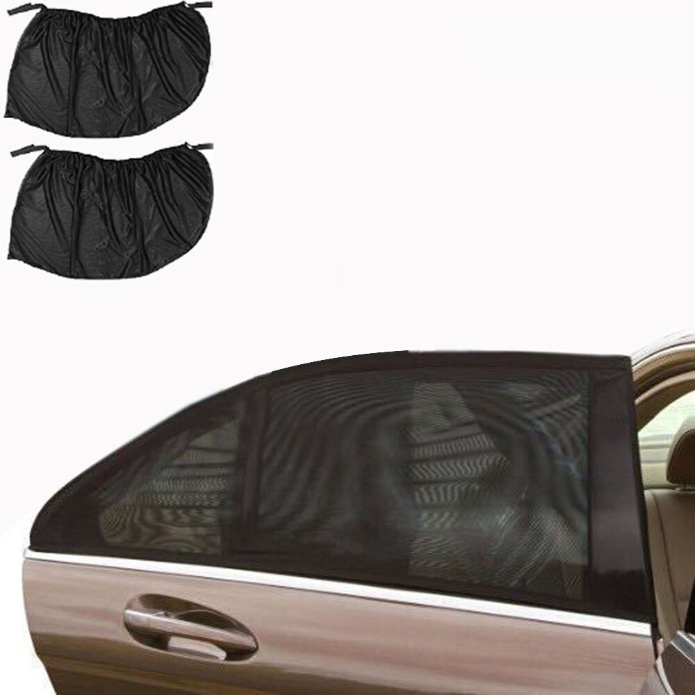 2 stuks Auto Zonneklep Rear Side Window Zonnescherm Mesh Stof Zonneklep Shade Cover Shield UV Protector Black auto Zonnescherm Gordijn
