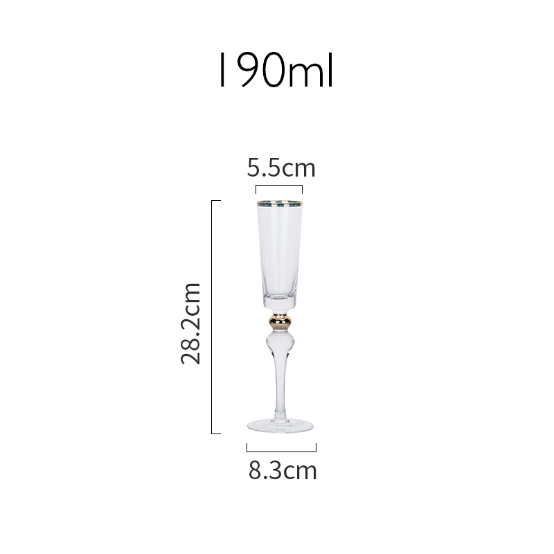 European Style Ripple Gold Red Wine Glass Goblet Champagne Cup Palace Restaurant Family Crystal Wine Drinkware: GOLD 190ml
