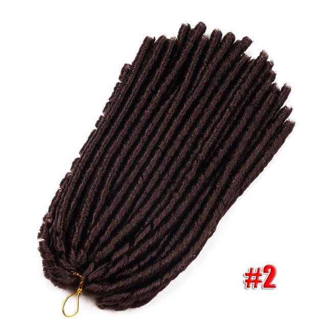 Soft Dread Locks Crochet Braids 14 inch Straight Hair Extensions 30rootsFaux Locks Crochet Braids Black Synthetic Braiding Hair: 2