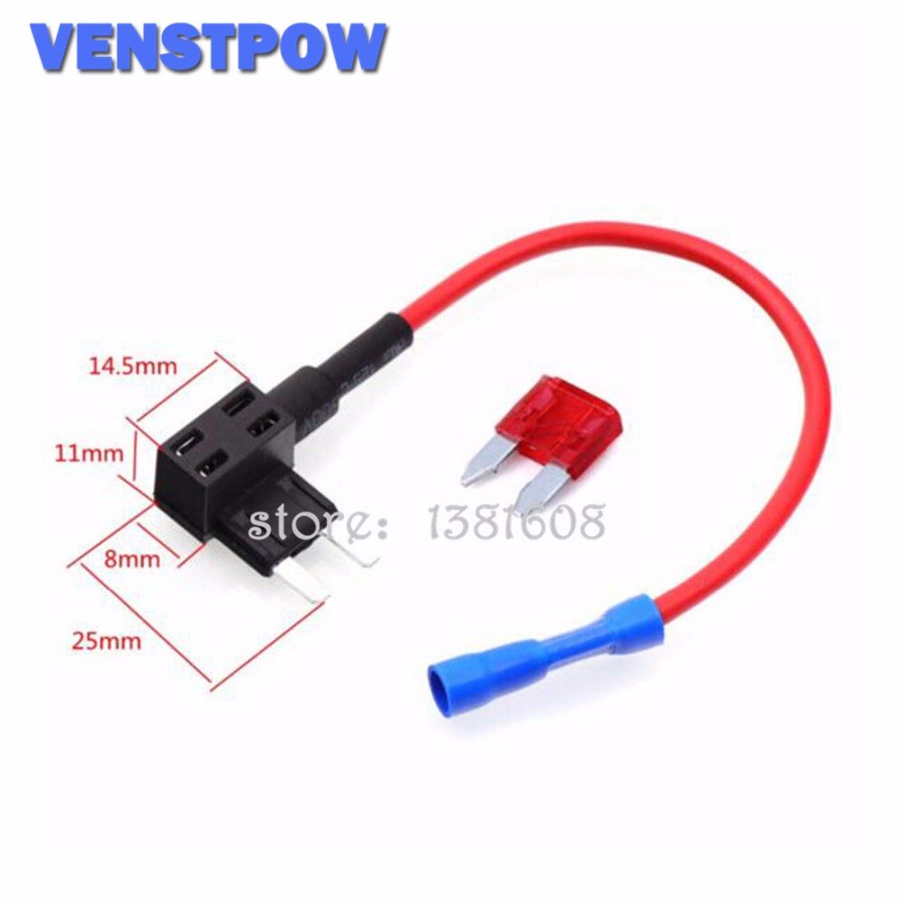 5PCS A Circuit Small Size Car Fuse Holder Lossless Circuit Electric Appliance Piggy Back Fuses Tap,10A MINI fuse optional: Dark Grey