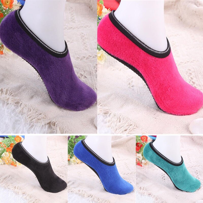 Socks Thickened Non-slip Anti Slip Rubber Dots Women Fitness Yoga Warm Slippers Sports Sock RW