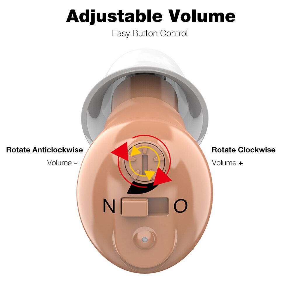 Usynligt cic høreapparat genopladeligt mini høreapparat til ældre døve trådløs forstærker øreapparater høreapparat