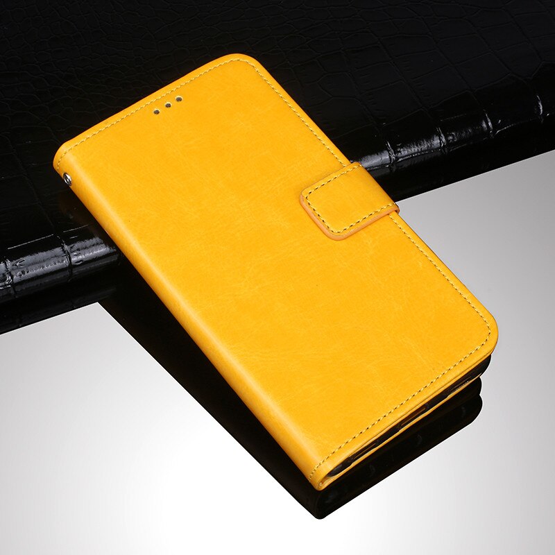 Realme C3(3 Camera 'S) case 6.5 "Flip Portemonnee Zakelijke Lederen Fundas Telefoon Case Realme C3 Terug Vingerafdruk Cover Coque Accessoires: YELLOW