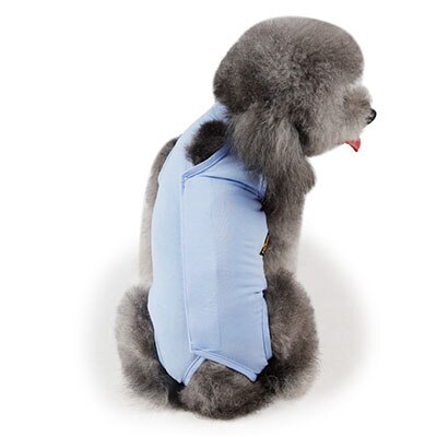 Huisdier Kat Effen Shirt Vesten Clotes voor Hond Puppy T-shirt Katoen Viervoetige Jas Kleding Medische Zorg Wondgenezing Kleding: Blauw / L