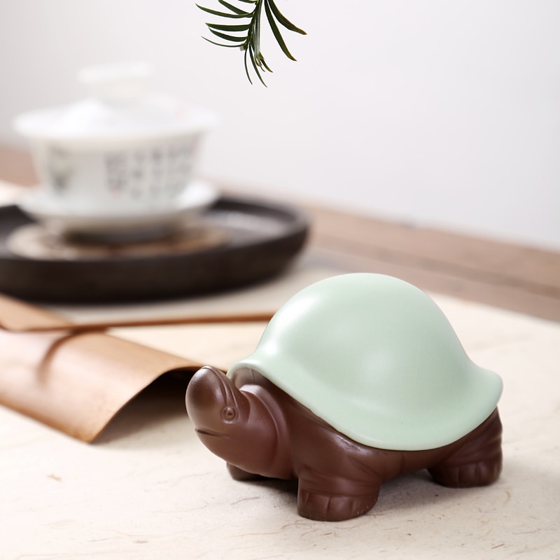 Kreative Schildkröte Tee Haustier Kann Eigene Tee einstellen Zisha Kleine Mönch Ornamente