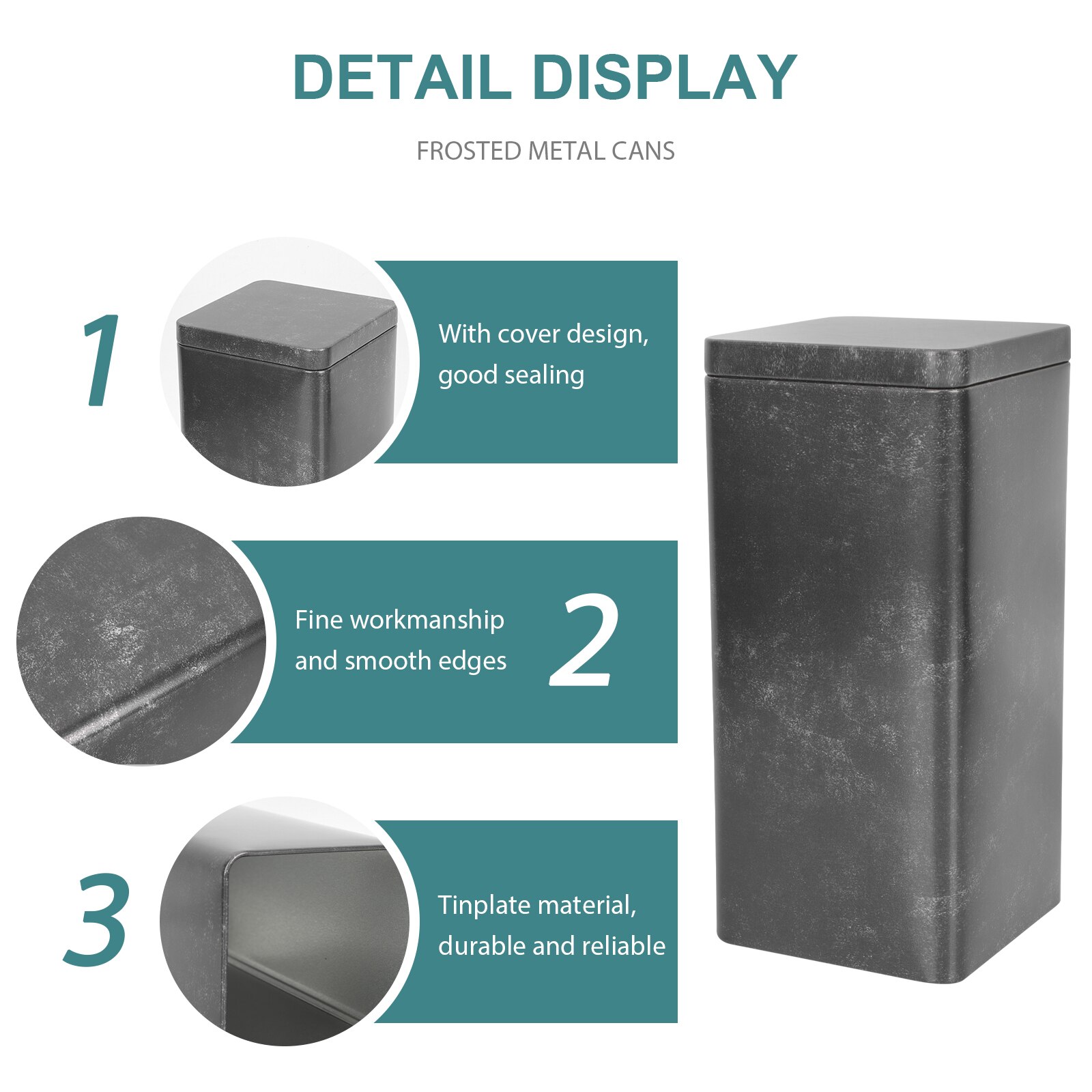 Tinplate Tea Caddy Retro Style Tea Storage Can Portable Tea Tin Home Office Tea Container