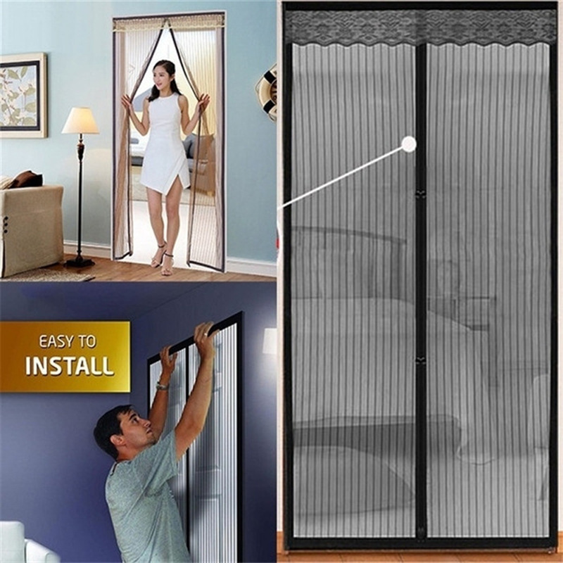 Mosquitera magnética de verano, cortinas de puerta de malla antiinsectos y moscas, pantalla de cierre automático adecuada para puerta corredera del hogar