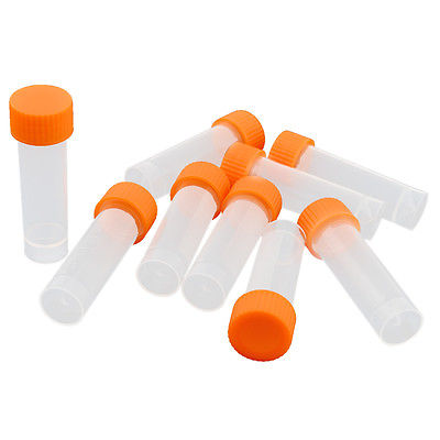 5ml Conical Bottom Graduated Plastic Vial Tube w Screw Caps 10 Pcs