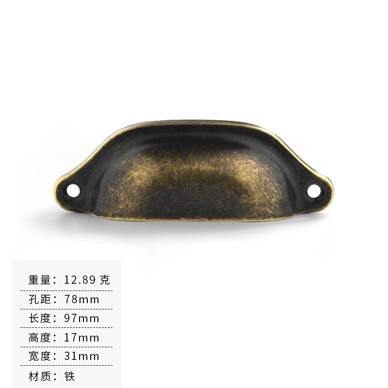 10 stuks goo-ki antieke kast kast beker meubel ladekast schelp handgrepen kastgreep antieke messing meubelgreep: Gevoed -1