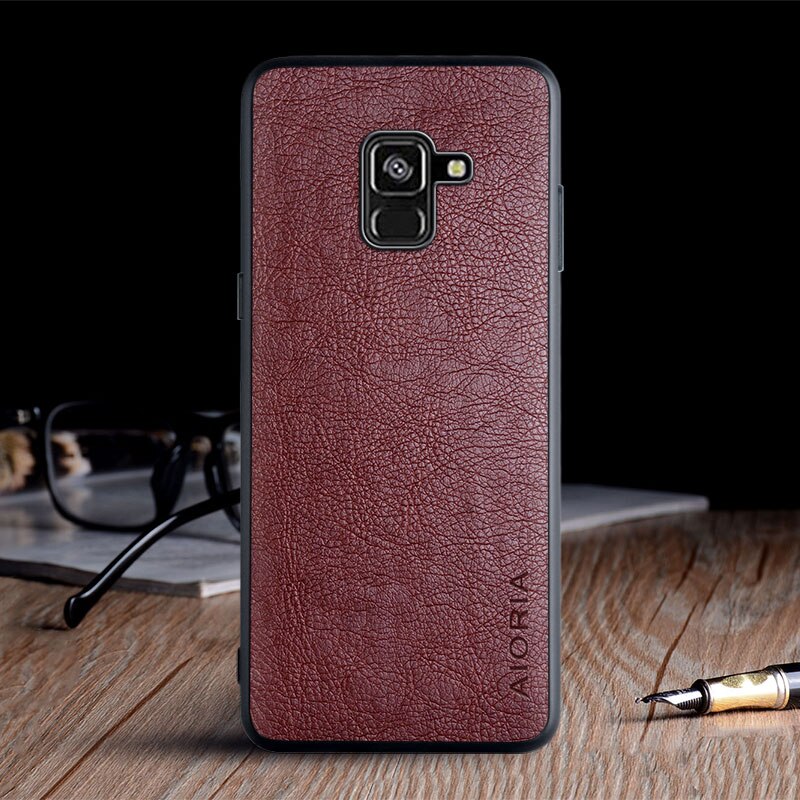 Sprawa dla Samsung galaktyka A8 2018 plus 2018 A530 A730 coque luksusowe rocznika skóry pokrywa dla samsung a8 2018 przypadku funda capa