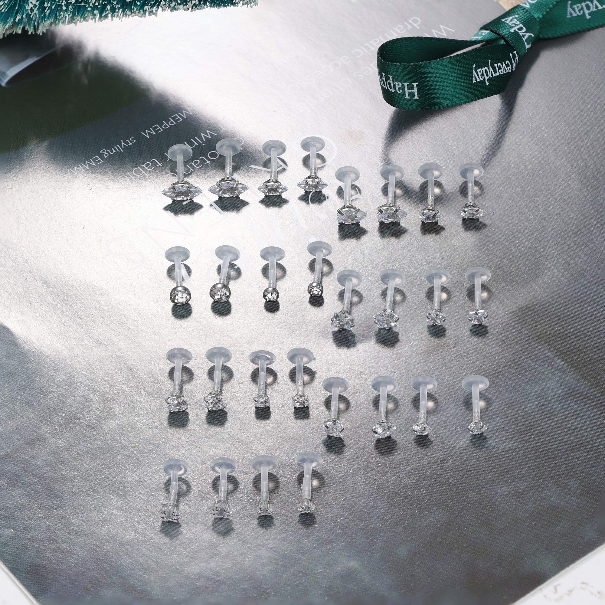 Drperfect 16G Forward Helix Cartilage Tragus Earring Stud Internal Threaded Labret Lip Monroe Ring Barbell Body Piercing Jewelry