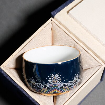 Emaille Zen Meister Tasse Tee Tasse Keramik Tassen Tee Tassen Bahre Kung Fu Tee Becher Whiskey Glas Getränk Tasse Keramik Tee-einstellen Hause: mit Geschenk Kasten