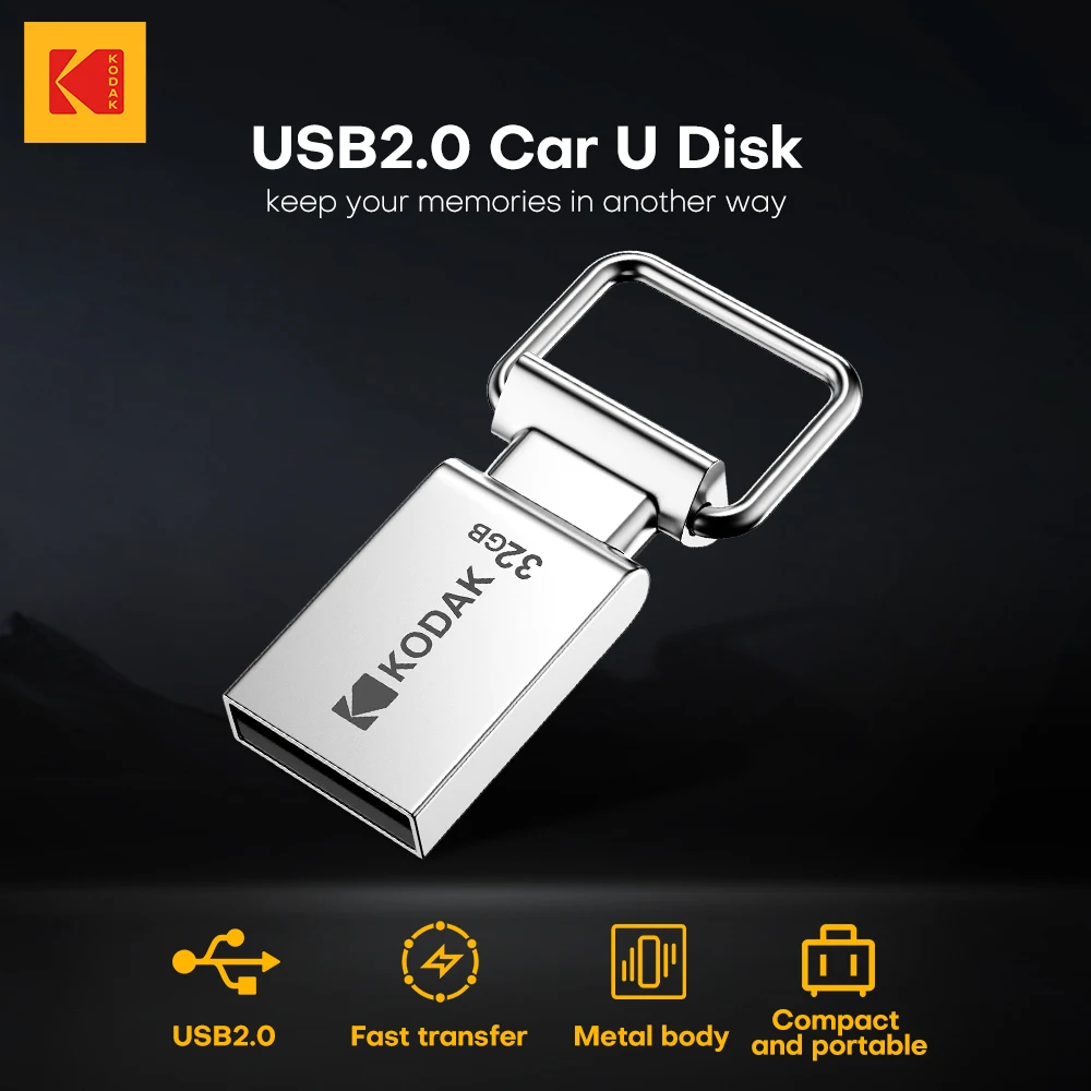 Original KODAK K112 Mini USB-Flash-Laufwerk USB2.0 Pen Memory Drive 32 GB 64 GB 128 GB U Disk USB2.0 Tragbarer Speicher für Auto-PC