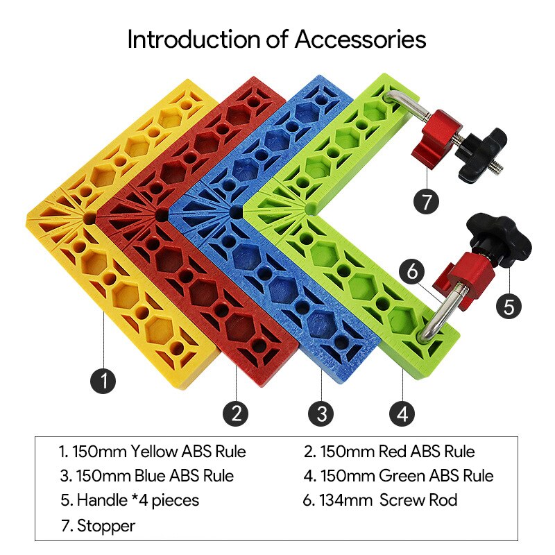 2 Sets 90 Degrees L-Shaped Auxiliary Fixture Splicing Board Positioning Panel Fixed Clip Carpenter Square Ruler Woodworking Tool