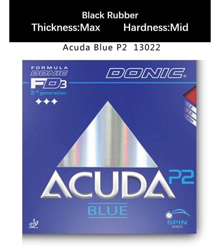 original Donic Table Tennis Rubbers Donic Acuda Blue P1 P2 P3 Pimples In BLUE SPONGE rubbers MAX: P2 Black