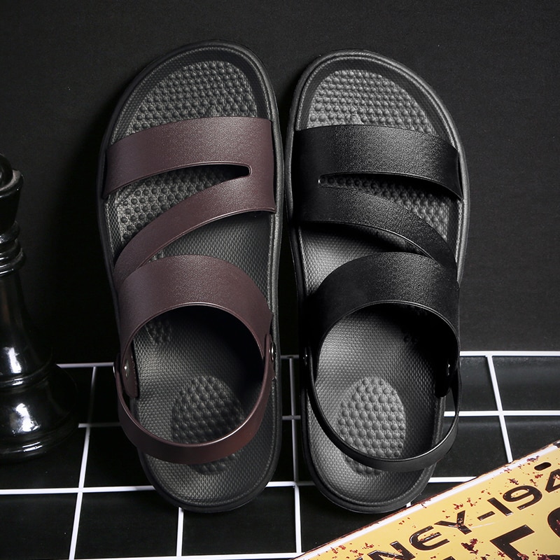 Herre romerske sandaler gladiator til læder casual størrelse 45 strand håndlavede komfortable hjemmesko herre massage letvægts åndbar