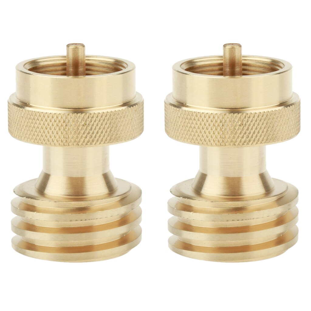 2xUniversal Brass Gas Steel Bottle Propane Tank Adapter Converter