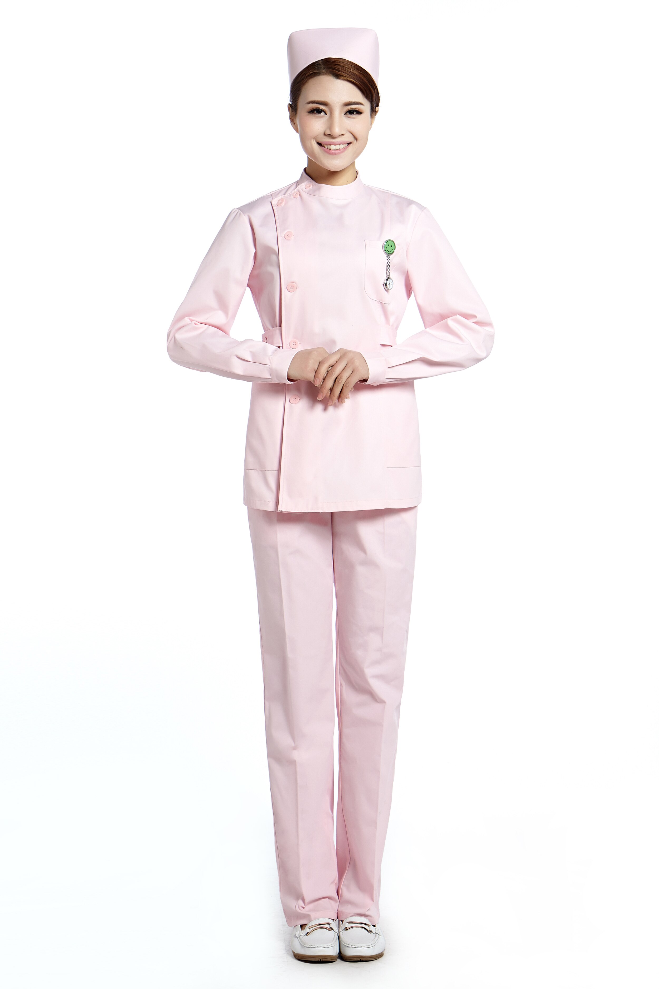Roze Verpleegster Uniform Set Voor Ziekenhuis Werkkleding Tuniek Broek Spa Uniform