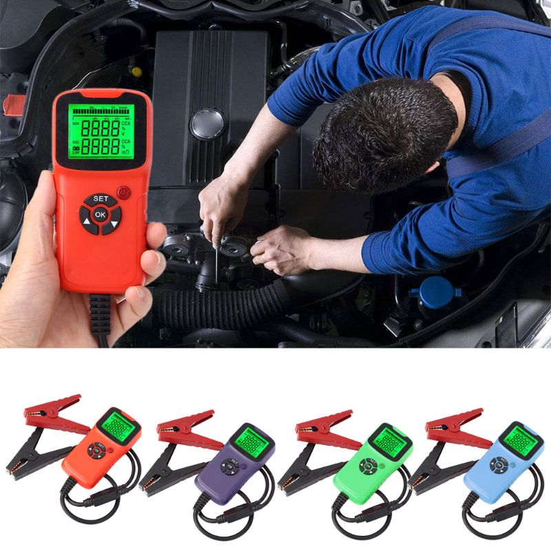 Digital 12v bilbatteri testare fordon bil lcd batteri test analysator auto system spänning ohm cca test diagnostiska verktyg