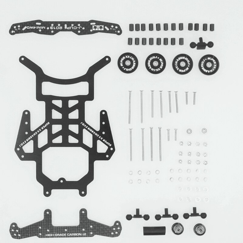 self made tamiya mini 4WD SXX chassis EVO parts front plate rollers full set: black set