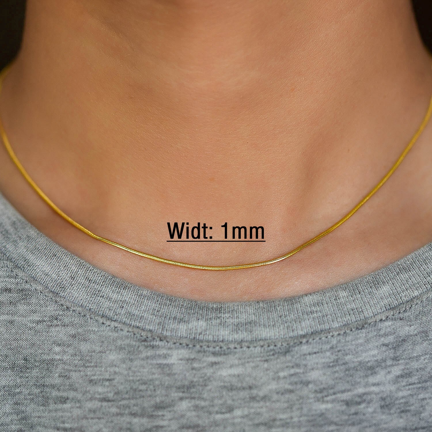 1mm/2mm Flat Chain Gold Stainless Steel Necklace Vintage Chain Women And Man Jewelry: Gold 1mm / 40cm  16inch