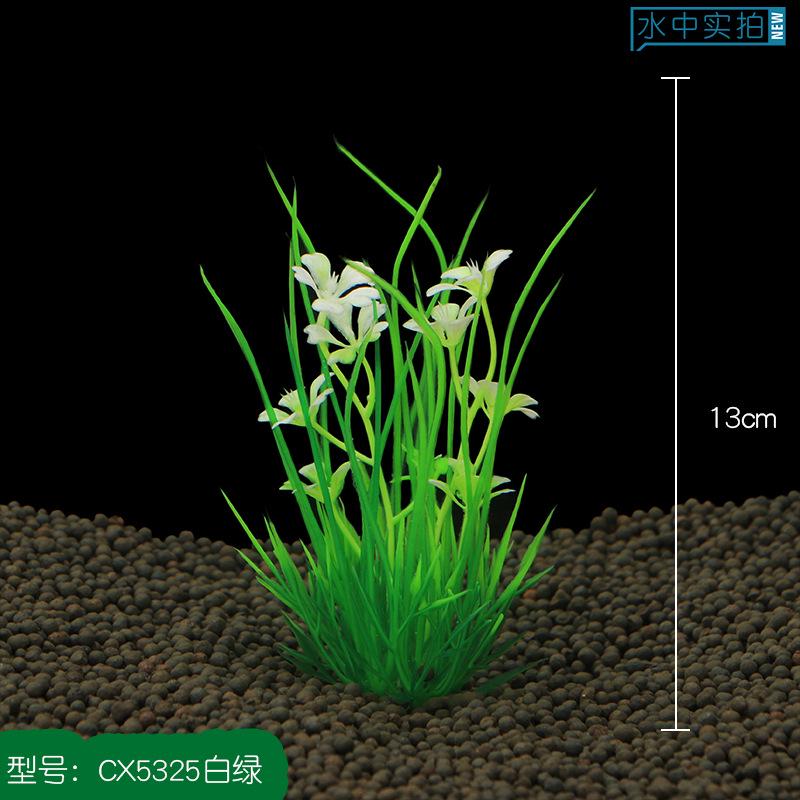 Plantas artificiales de decoración para acuario, suministros decorativos para pecera, adornos de paisajismo, accesorios de acuario: Plata