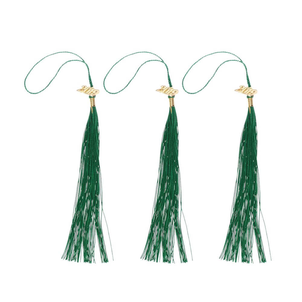 Class of Academic Graduation Gown Tassels for Graduate Ceremony (Style A H3/H104): Green 