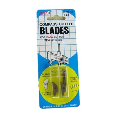 Dafa kompas skærer reserveblade til at skære papir/film/læder rustfrit stål skære cirkel kniv: 12 stk ekstra knive