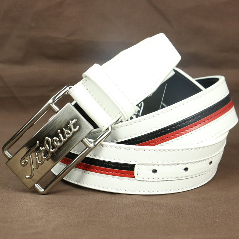 1pc golf komplet sæt bælte golf tilbehør jl bælte læder tit golf bælter farverige unisex: 16 bredde 4cm hvide