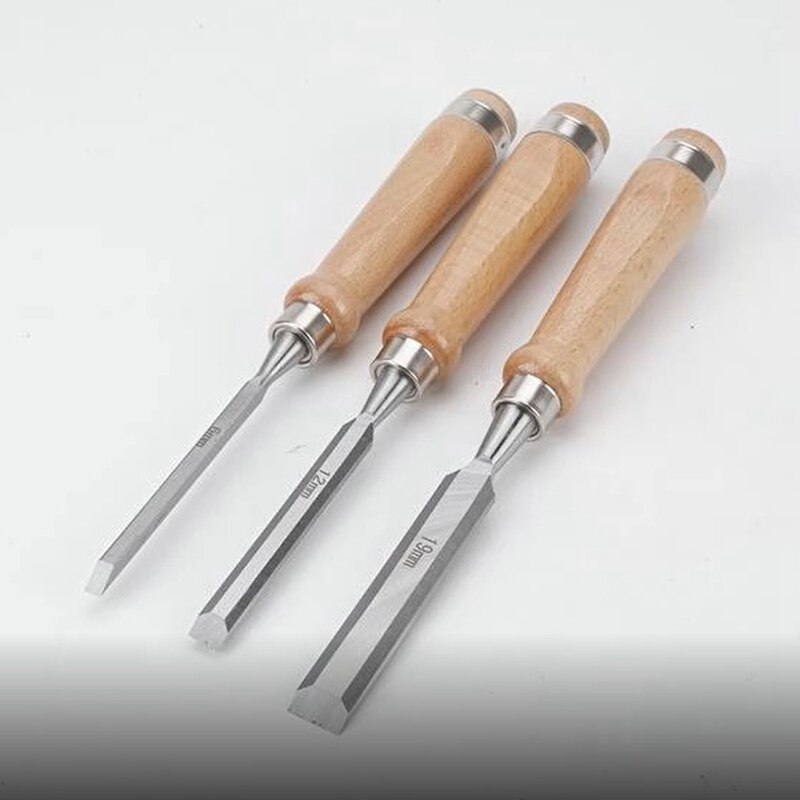 4Pcs Woodworking Chisels Set 6/12/19/25mm Wood Carving Chisels Gouge Diy Carpenter Engraving Tool
