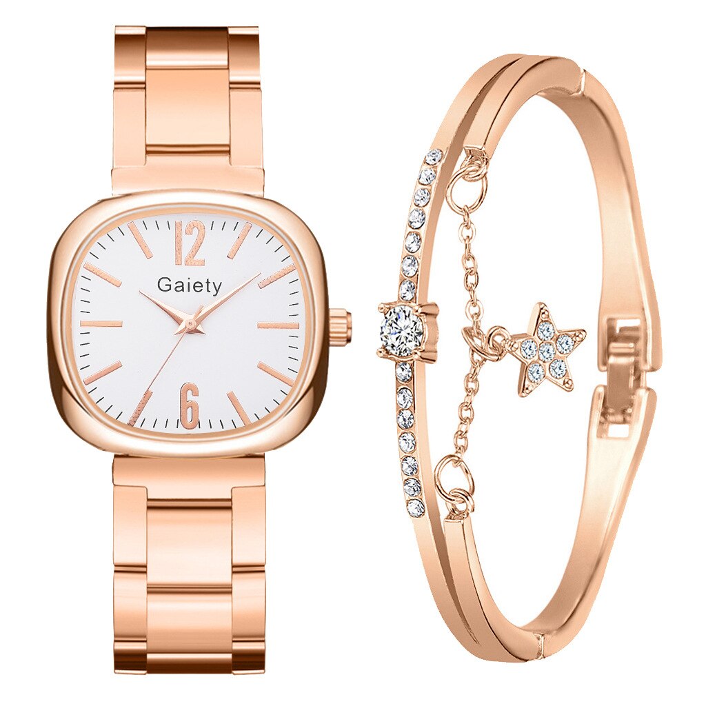 Relojes Para Mujer Reloj Mujer Marcas Famosas De Lujo Relojes De Cuarzo Para Mujer Mujer Reloj cuadrado pequeño De acero para mujer, pulsera De cuarzo versátil, conjunto De combinación