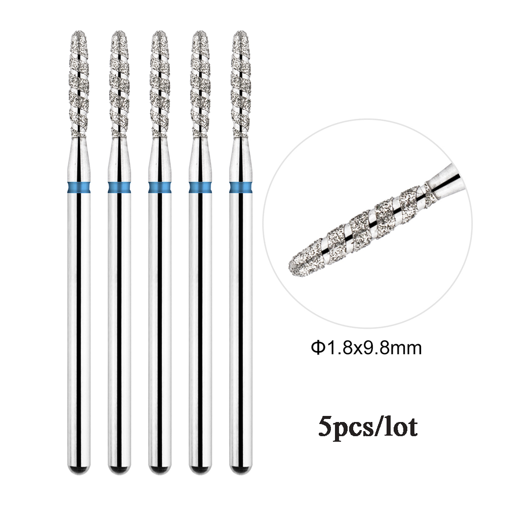 5 unids/lote brocas de diamante para uñas Tornado llama cutícula broca Pro brocas de archivo eléctrico ruso para manicura y pedicura de uñas 3/32'': Gris oscuro